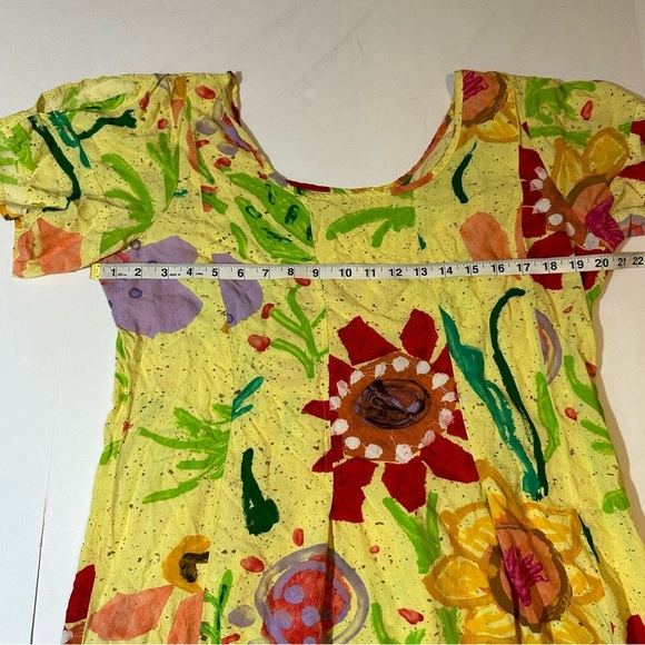 Vtg Jams World Chloe Print Sheath Dress Split Sleeve Tie Back - Picture 6 of 10